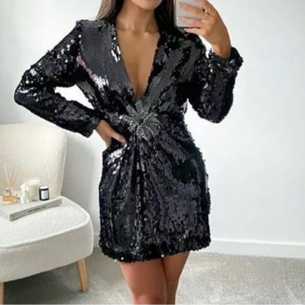 Zara limited edition sequin dress